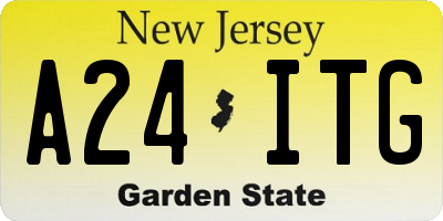NJ license plate A24ITG