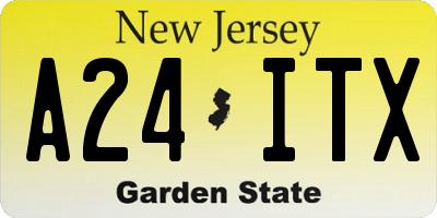 NJ license plate A24ITX