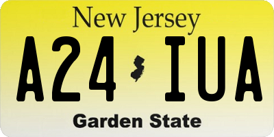 NJ license plate A24IUA