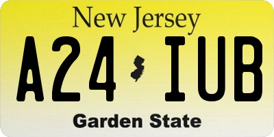 NJ license plate A24IUB