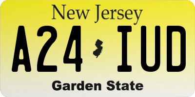 NJ license plate A24IUD