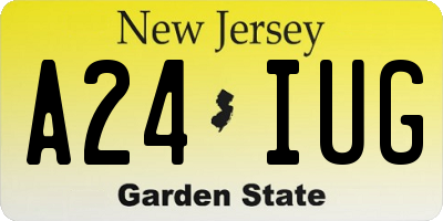NJ license plate A24IUG