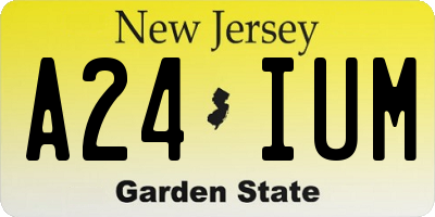 NJ license plate A24IUM