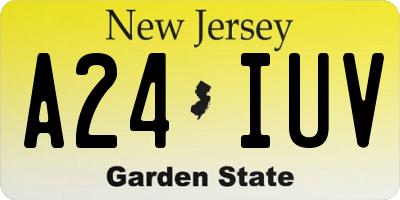 NJ license plate A24IUV