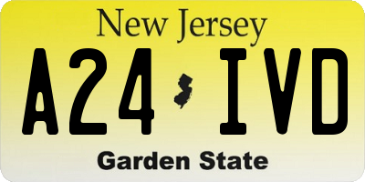 NJ license plate A24IVD