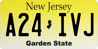 NJ license plate A24IVJ