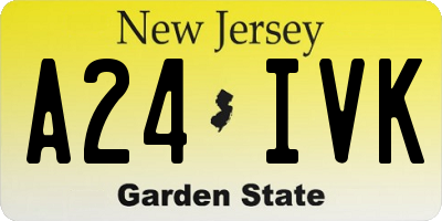 NJ license plate A24IVK