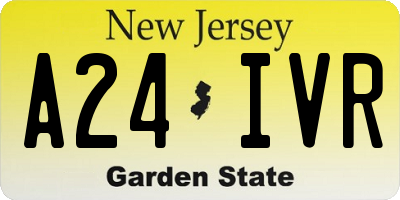 NJ license plate A24IVR