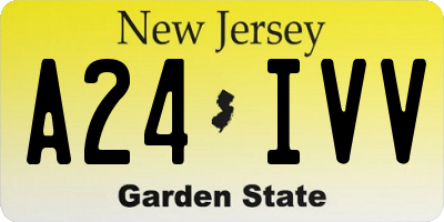 NJ license plate A24IVV