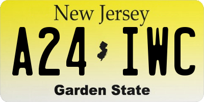 NJ license plate A24IWC