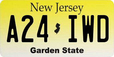 NJ license plate A24IWD