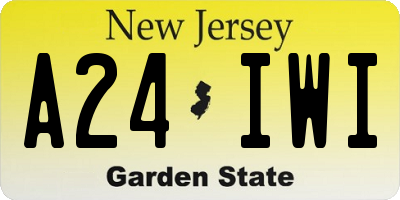 NJ license plate A24IWI