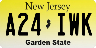 NJ license plate A24IWK