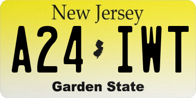 NJ license plate A24IWT