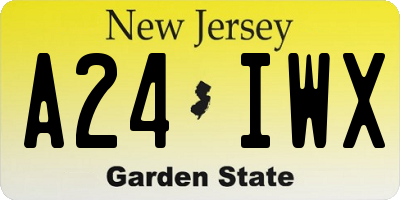 NJ license plate A24IWX