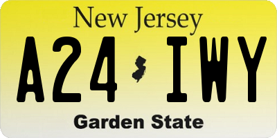 NJ license plate A24IWY