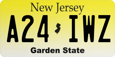 NJ license plate A24IWZ
