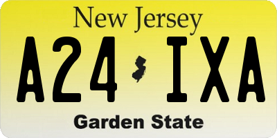 NJ license plate A24IXA