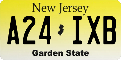 NJ license plate A24IXB