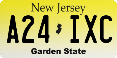 NJ license plate A24IXC