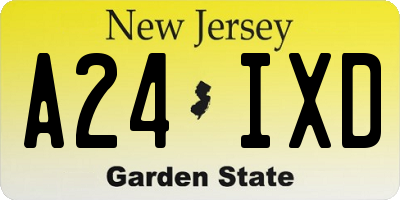 NJ license plate A24IXD