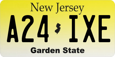 NJ license plate A24IXE