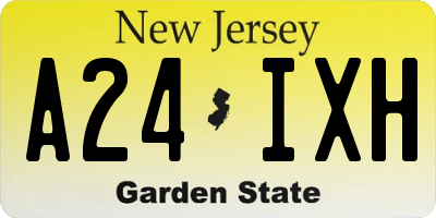 NJ license plate A24IXH
