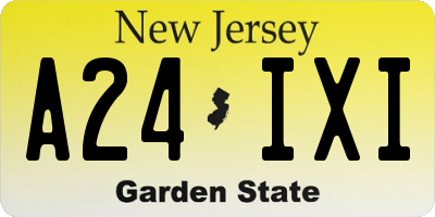 NJ license plate A24IXI