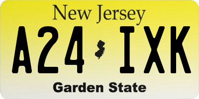 NJ license plate A24IXK