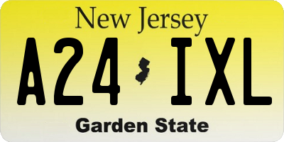 NJ license plate A24IXL