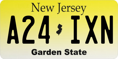 NJ license plate A24IXN