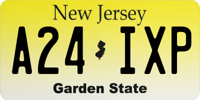 NJ license plate A24IXP