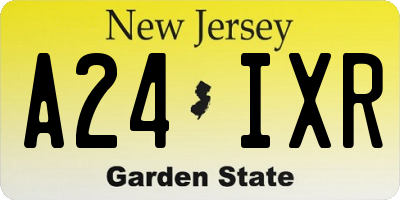 NJ license plate A24IXR