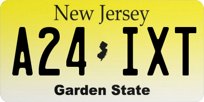 NJ license plate A24IXT