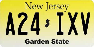 NJ license plate A24IXV