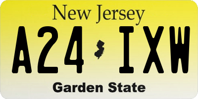 NJ license plate A24IXW
