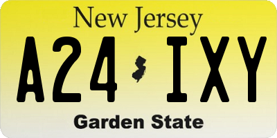 NJ license plate A24IXY
