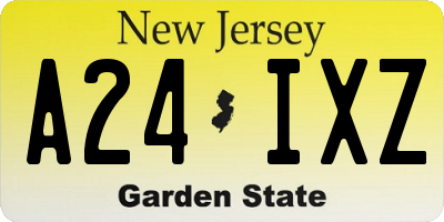 NJ license plate A24IXZ