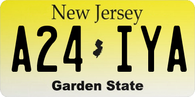 NJ license plate A24IYA