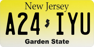 NJ license plate A24IYU
