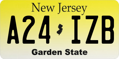 NJ license plate A24IZB