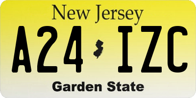 NJ license plate A24IZC