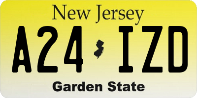 NJ license plate A24IZD