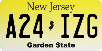 NJ license plate A24IZG