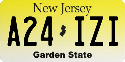 NJ license plate A24IZI