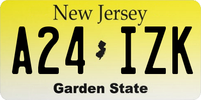 NJ license plate A24IZK