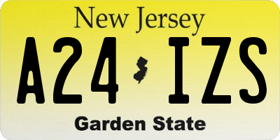 NJ license plate A24IZS