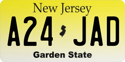 NJ license plate A24JAD