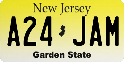 NJ license plate A24JAM