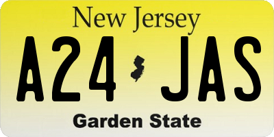 NJ license plate A24JAS